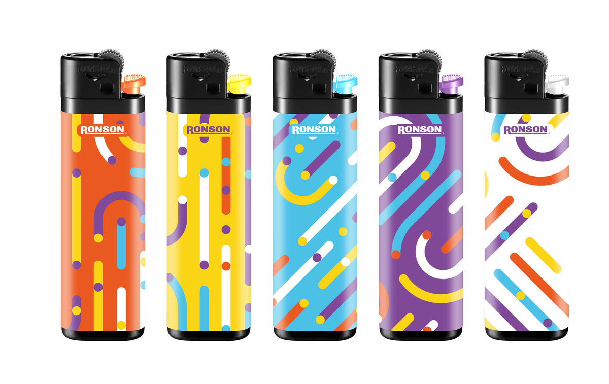 Encendedor Ronson Colourlite Motivos Mix Lines